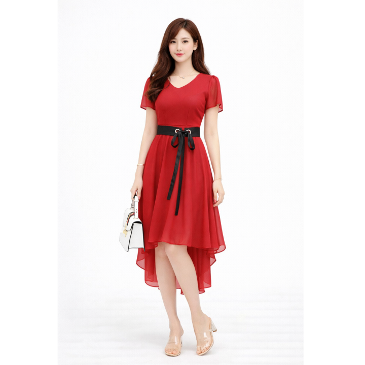 ankle length midi dress Adrianna Papell Women's V-Neck Midi Dress