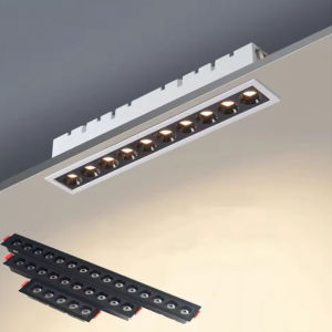 LED line Downlight Recessed Rectangle Grille Ceiling Lamp 10W 20W 30W AC 220v LED Spot Light For Home Shop Decor