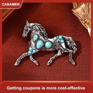 【CANAMEK 】 Affordable Luxury Horse Brooches Versatile Vintage Animal Lapel Pins Clothing Corsage Jewelry Accessories New Year Gifts