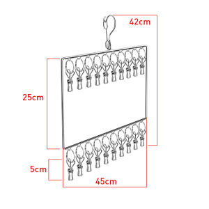 พร้อมส่ง ราวหนีบถุงเท้า ไม้แขวนถุงเท้า ราวตากผ้า ที่หนีบผ้าสแตนเลส สำหรับตากผ้าขนหนู เสื้อชั้นใน เสื้อผ้าเด็ก หมวกถุงมือ