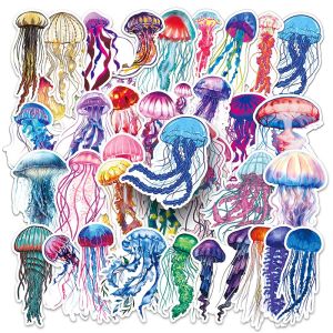 50pcs haiwan ubur-ubur kartun Sticker Cute Marine Animal Graffiti Album foto hiasan Laptop Luggage Sticker kalis air