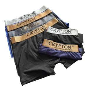 Celana Dalam Pria Boxer Pria Crypton Karet Pinggang Gold Silver/Boxer Pria Dewasa /Celana Dalam Laki-Laki Series 3 Pcs