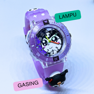 Jam Tangan Anak Karakter Lucu Melody Labubbu Cinamaroll Dengan Lampu LED Warna Warni