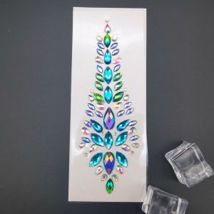 PHANT Fashion EDM Music Festival Tattoo Stickers Glitter 3D Body Face Colored Rhinestone Diamond Eyebrow Sticker Adhesive Crystal Forehead Sticker Women Men