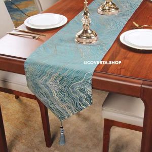 Table Runner / Taplak Meja Tamu / Taplak Meja Makan Motif Marmer Marble