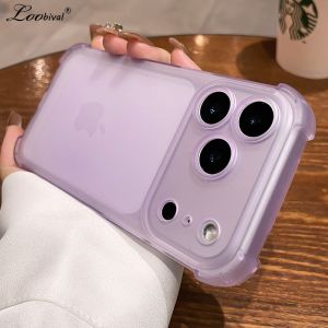Luxury Matte Airbag Bumper Case for iPhone 17 16 15 Pro Max 14 Plus 11 12 13 X Xr Xs Skin Feel Ultra Slim Shockproof Soft Cover