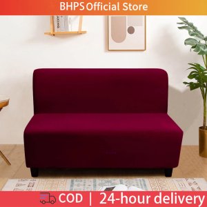 [PH STOCK & COD] Solid Color Armless Sofa Cover Single Seater/2 Seater Armless Seat Cover Stretchable Furniture Cover