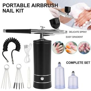 UNIITY 2 bánh răng Bộ dụng cụ phun sơn kèm máy nén khí Đa chức năng Có thể sạc lại Máy phun sơn không dây trang trí móng tay  Thiết bị cầm tay Thiết bị làm đẹp Dùng cho dưỡng ẩm/Trang trí móng tay/Vẽ tranh v.v.