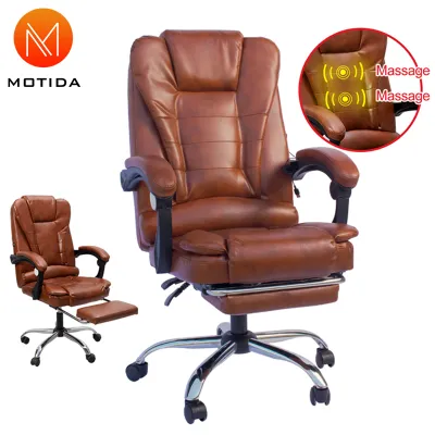 【90-135° Recline】Korean Leather Office Chair Ergonomics Chair Mesh Office Chair Computer Chair Mesh High Back Study Chair Boss Chair Reclining Chair With Footrest Can Be Adjustable Height