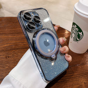 Kisscase Khung Trường Hợp Đối Với iPhone 15Promax Gradient Long Lanh Chủ Đối Với Magsafe Không Dây Sạc Trường Hợp Với Ống Kính Phim Chống Sốc Bìa Đối Với Apple15 14 13 12 11