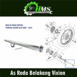 As Roda Belakang Vixion - As Tromol Fork Forek Belakang + Mur Yamaha Vixion Lama Old
