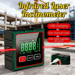360° Digital Inclinometer Measurement Tool Range Finder Magnetic Base LCD Display Slope Tool