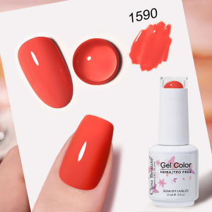 Clou Beaute Orange Color Series 15ml Gel Nail Polish Soak Off Art Manicure Semi-permanent Varnishs Hybrid UV LED Top Base Coat