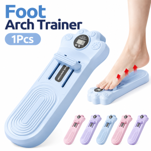 NOBLELYN 1Pcs PP Foot Arch Trainer Stainless Steel Spring Button Battery Foot Stretcher Exerciser  Anti Slip Plantar Muscle Exerciser for Dance Training
