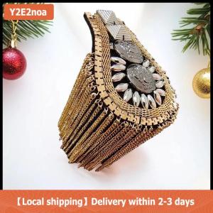 【Local shipping】 1Pc Fashion Handmade Shoulder Jewelry Tassel Rhinestones Epaulettes Clothing Accessories Brooch Epaulet Shoulder Brooches Gift