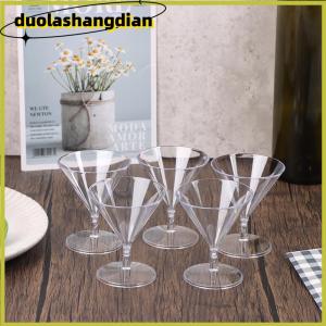 [Duola] 5PCS 60ML Disposable Cocktail Plastic Champagne Flutes Cup Dessert Party Goblet Bar Drink Cup Mini Wine Plastic