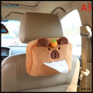 [liujinpeng] Car Headrest Neck Pillow Capybara Plush Shoulder Protection Cute Tissue Box Kawaii Car Decoration Of Car Supplies Plushie Gift