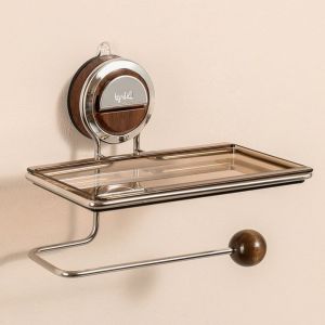 JEHUA Suction Cup Paper Towel Holder Punch-free Wall Mounted Roll Paper Dispenser Paper Holder No Drill Toilet Tissue Hanger Household