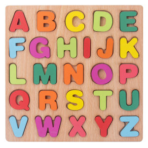 DreamBaby Puzzle kayu huruf besar angka 20x20cm mainan anak puzzle kayu