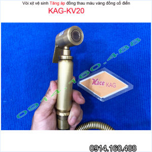 Vòi xịt vệ sinh KAG-KV20 hàng đồng giả cổ vòi rửa bồn cầu Spray mạnh tia nước thẳng thiết kế đẹp màu inox bóng