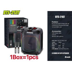 Bts.Shop BTS-2285 Bluetooth speaker with cool light portable and suitable for outdoor square dancing