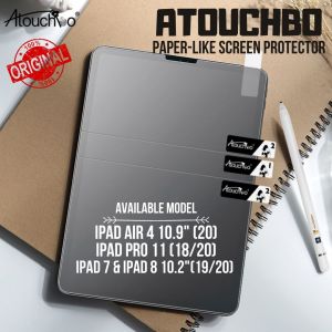 ATOUCHBO iPad Air 5 10.9"/  Air 4 10.9" / iPad 9 8 7 10.2" (19/20) / iPad Pro 11 12.9" (18/20/21/22) Paper Like Matte Soft Screen Protector