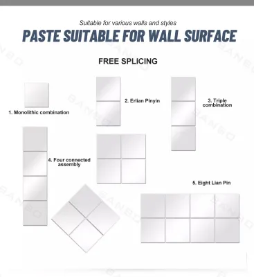 【4/6/8/12/16 PCS SET】DIY HD Mirror Wall Sticker Acrylic Splicing Mirror Living Room Bedroom Self-adhesive Mirror Full Body Mirror