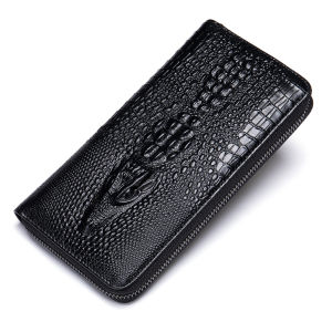 EDERN Crocodile Pattern Mens Wallet Genuine Leather Clutch Bag Retro Business Long Wallet for Men Phone Wallets Coin Purse Card Holder