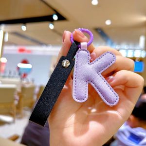 Personalized Creative Leather English Letter A-Z Keychain Pendant Phone Bag Charm Gift