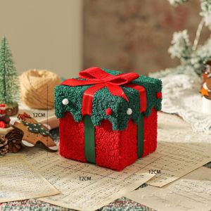 MAYIT Nơ dễ thương Hộp quà Giáng sinh Vải nhung mềm mại Đã dày lên Vật tư gói quà Hộp trống Hộp quà tặng Năm