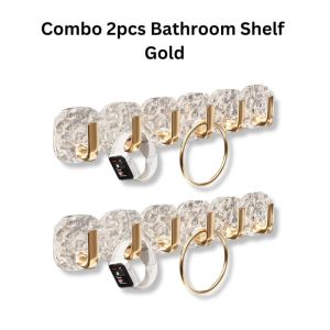 2PCS Punch-free Self Adhesive Wall Hanger Clothes Hook Multi-purpose Hanger Rack for Bathroom