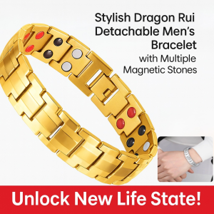 Men‘S Detachable Bracelet Negative Ion Energy Bracelet Enhance Vitality Magnetic Therapy Bracelet