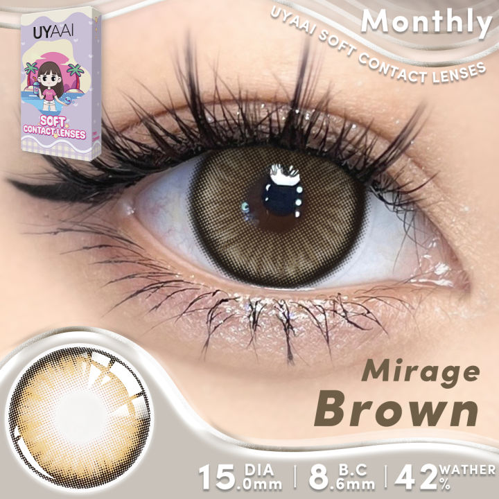 (0.00-6.00)%20Power%20UYAAI%201%20Pair%20Colored%20Contact%2014.5mm%20Mirage%20Brown%20Green%20Blue%20Gray%20Wearing%20Soft%20Lens%20Natural%20Look%20Monthly%20Replacement%20-%20Image%206