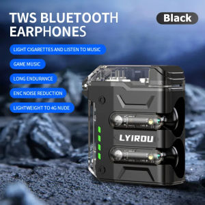Brand new TWS wireless Bluetooth headset Bluetooth headset lighter cigarette listening two-in-one electronic lighter noise reduction HD stereo sound sports waterproof headset semi-in-ear open cover design long battery life