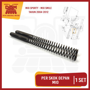 Per Skok Depan MIO 2003 (PSP) SET ISI 2 Spring Front Fork Shock Mio Old Sporty Karbu Panjang 27cm