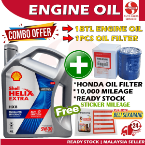 S2U Original Engine Oil Shell Helix HX8 5W30 SN PLUS Fully Synthetic 4Liter Perodua Myvi Minyak Hitam Enjin Kereta 5W-30 4L
