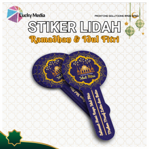 [10pcs] Stiker Idul Fitri Bulat Lidah Sticker Seal Lebaran Ramadhan Puasa Segel Toples Eid Mubarak A