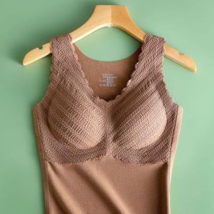 SEA JJT Womens Thermal Seamless Bra-In Tank Top with Built-in Padded Bra