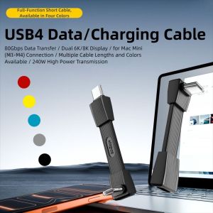 NIFINE 80Gbps Type-C to Type-C Data Cable 8K 60HZ USB4 Flexible Charging Cord Universal PD 240W USB-C Data Line for Laptop/PC