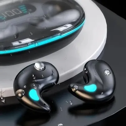 หูฟังใส่นอน Hqai X55 Bluetooth 5.3 หูฟังนอนหลับไร้สายพร้อมเสียงสเตอริโอ Hi-fi Build-in Mic จอแสดงผล LED หูฟังปุ่มควบคุมชุดหูฟังกันน้ําหูฟังตัดเสียงรบกวน