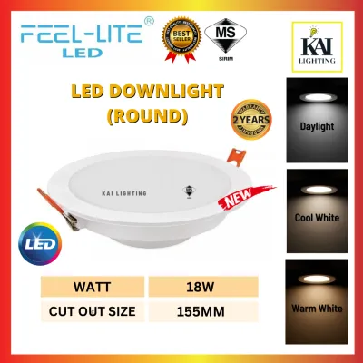 FEEL LITE LED DOWNLIGHT With Sirim Approval Home Living Plaster Ceiling Light 12W/18W 3 Colour Downlight/ YETPLUS 555
