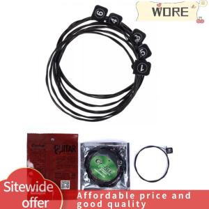 WORE สายกีตาร์6ชิ้น ล็อต + สายโพลีเอสเตอร์3% เส้นลวดชุบสี NX35-C