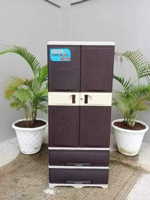[FREE 2 DOZEN HANGER] SANYOBOX GALAXY RATTAN CABINET NO. 9000 R-2/WITH CLOSESIDE/SPACE SAVERS/ORGANIZER/LAGAYAN NG DAMITWARDROBE/ELEGANT/ DESIGNCABINET/ MINIMAL DESIGN CABINET/100% LEGIT SELLER/DRAWER MADE BY SANYOBOX