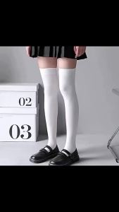 Fashion Thigh Knee White Socks Womens Jap JK Mary Jane Long Cotton Stockings Academic Calf Sock