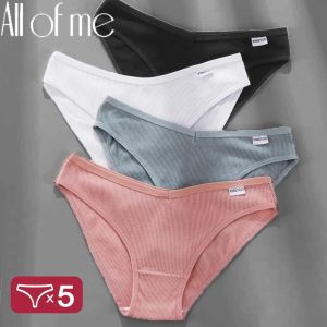 AllOfMe 5PCS/Set Women Panties Cotton Underwear Female Panties Solid Color Underpants Pantys for Woman Briefs Intimates