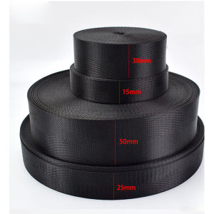 Homigoo 10 Yards 10mm 15mm 20mm 25mm 38mm 50mm Wide Black Strap Nylon Webbing Knapsack Strapping Bags Crafts DIY Sewing Backpack Safety Belt Pet Rope