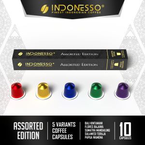 INDONESSO Assorted Edition Coffee Capsules Compatible with Nespresso Machines / Kapsul Kopi 5 Styles