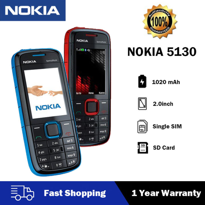 nokia 5130 original keypad basic phone sigle sim with charger and ...