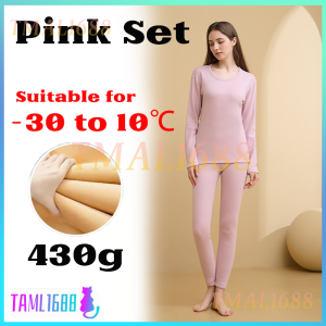 [✅SG Ready Stock] Warm Thermal Underwear for Women Men Thickened Berber Fleece Long John Womens Thermal Wear Set Lamb