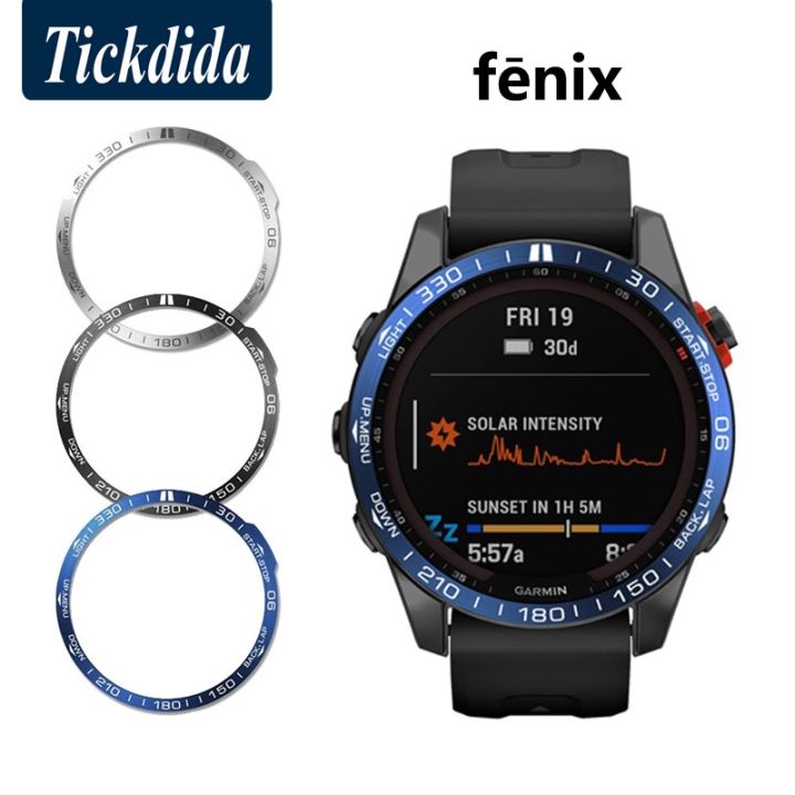 SOMKB Lünettenring Für Garmin Fenix 6X/7X - Stahl Schutzring Gegen Kratzer